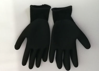 Seamless Design Black Nitrile Gloves , Nitrile Palm Coated Gloves For Precision Assembly Work